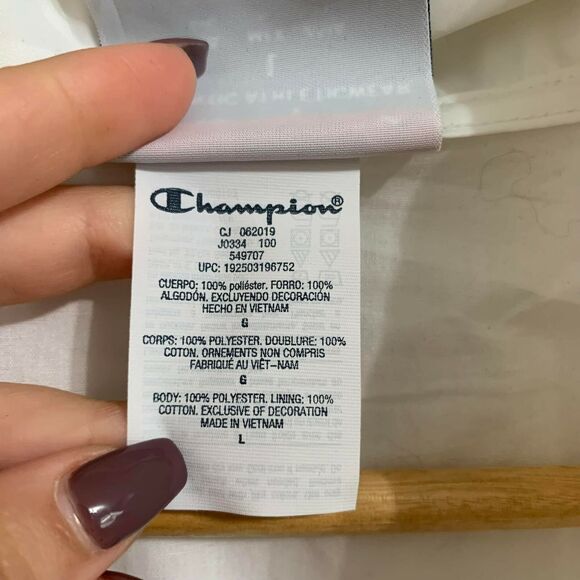 Champion Crop White Coaches Jacket Size Large - Picture 5 of 6